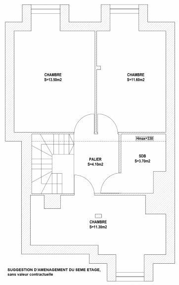 5EME ETAGE – SUGGESTION D’AMENAGEMENT